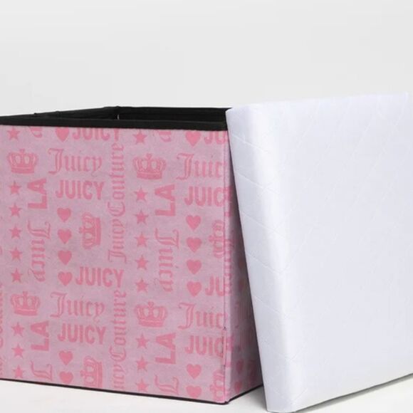 Juicy Couture Home Logo Crown Lidded Collapsible Storage Cube - Picture 3 of 9